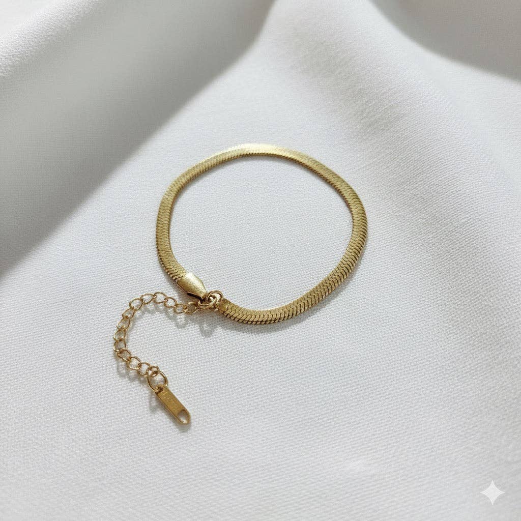 Pulsera Lam. Acero inoxidable chapado en oro de 18K