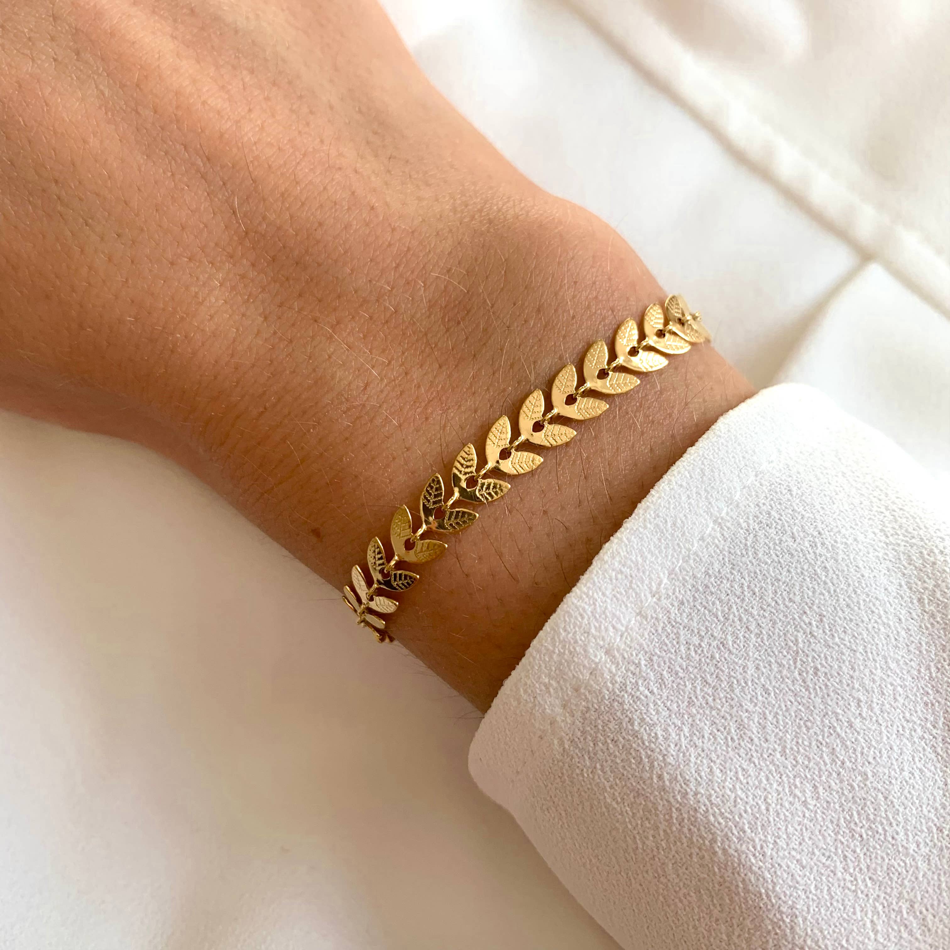 Pulsera Espiga. Chapado en oro fino.