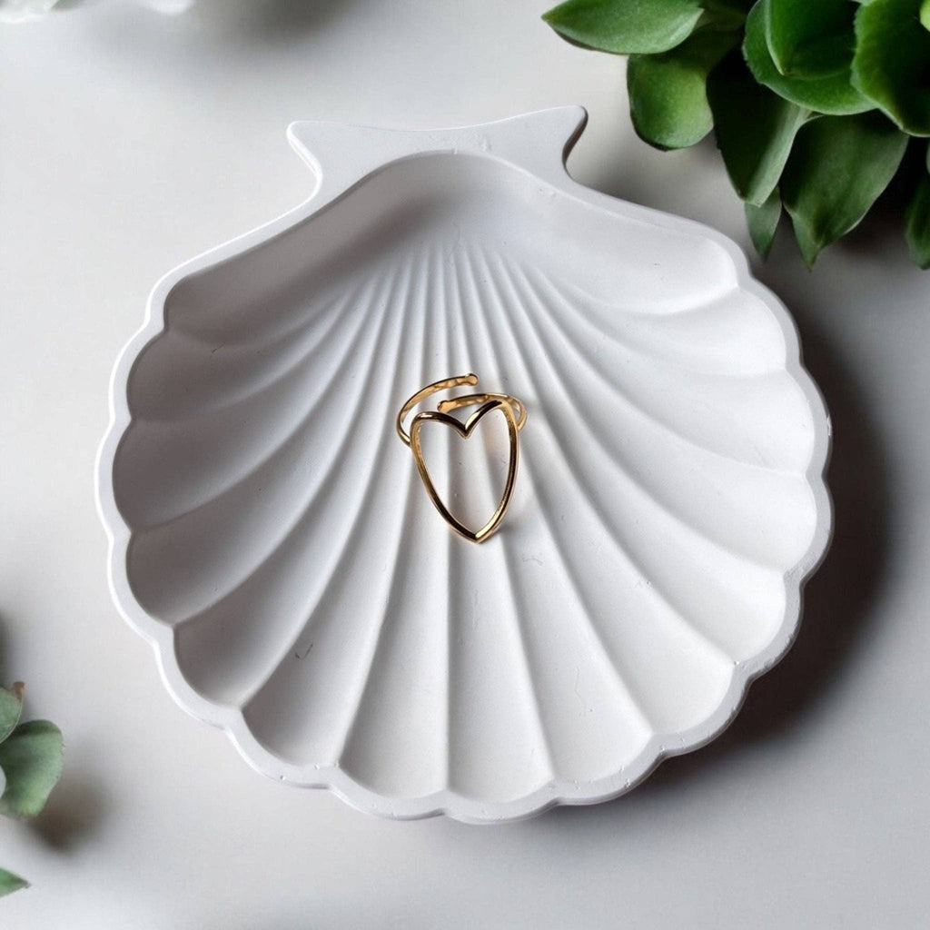 Anillo Corazón. Acero inoxidable chapado en oro de 18K