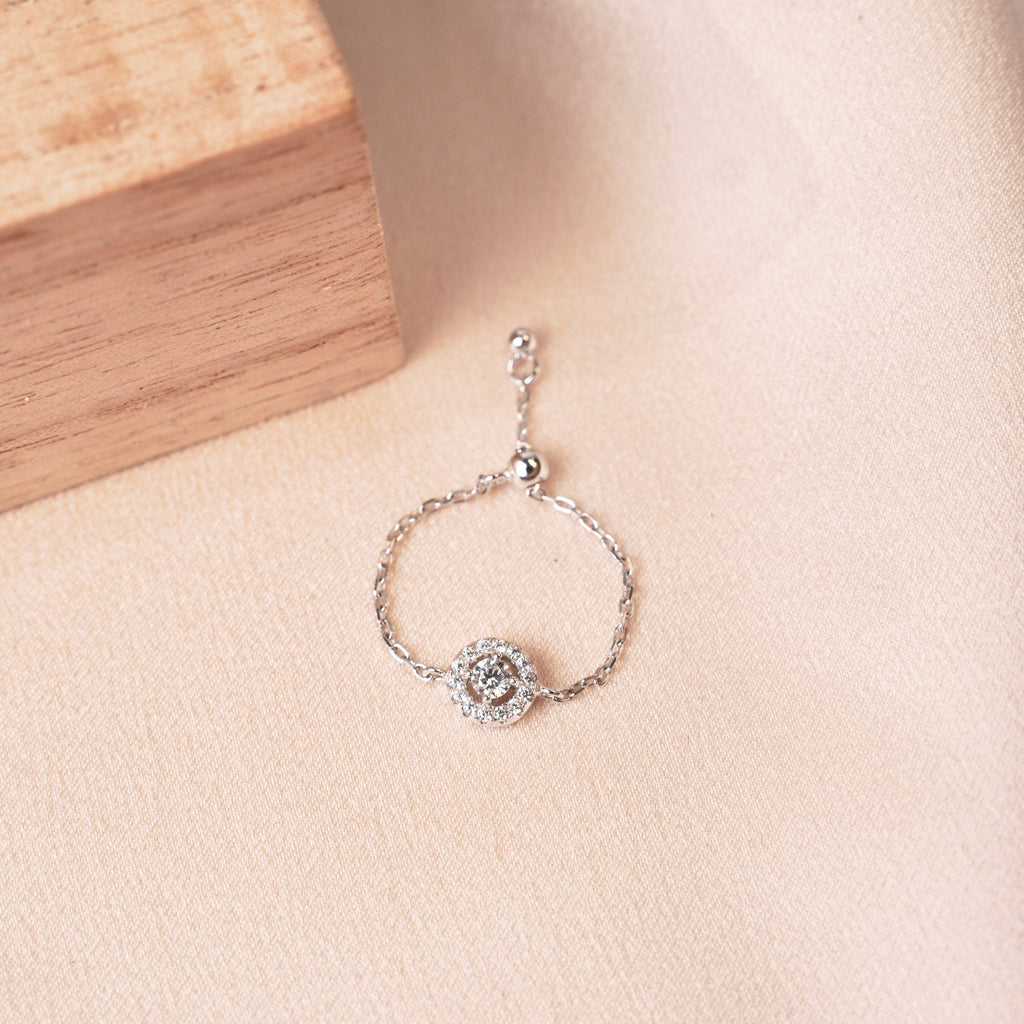 Anillo Círculo. Plata 925 y circonio.