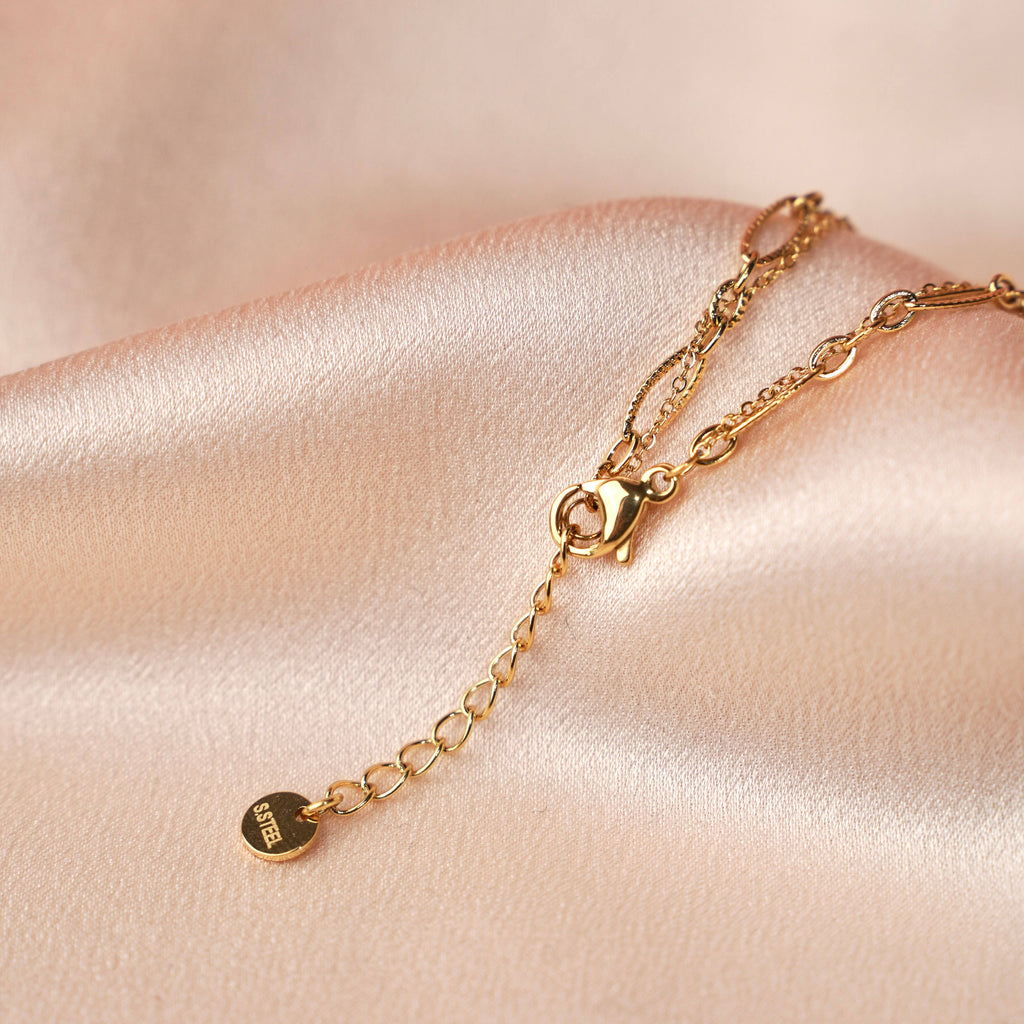 Pulsera Cielo. Acero inoxidable con amazonita