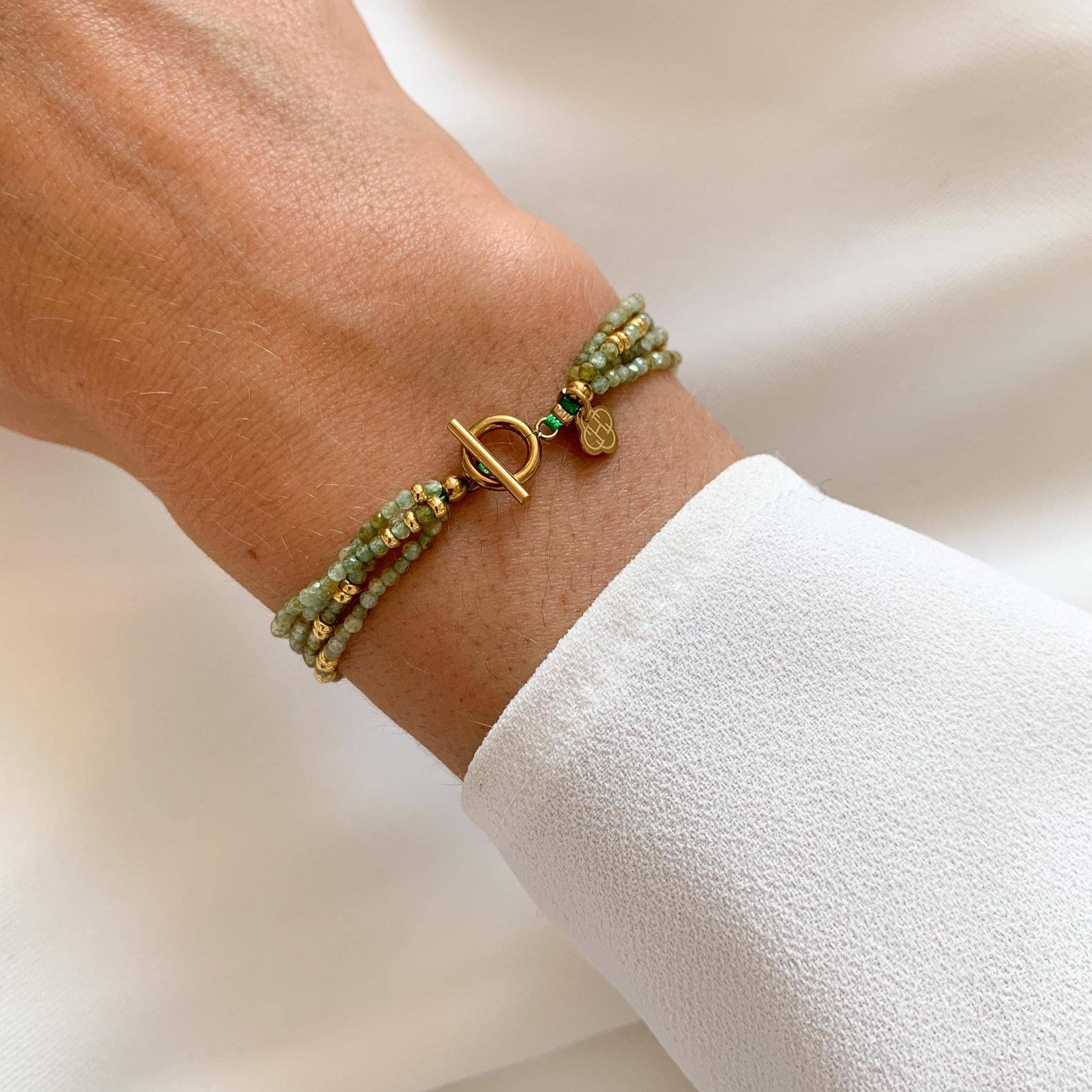 Pulsera Tsavorita. Piedra natural tsavorita