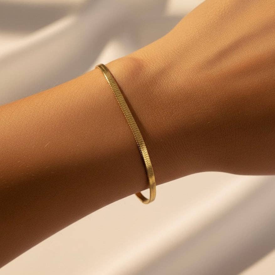 Pulsera Lam. Acero inoxidable chapado en oro de 18K