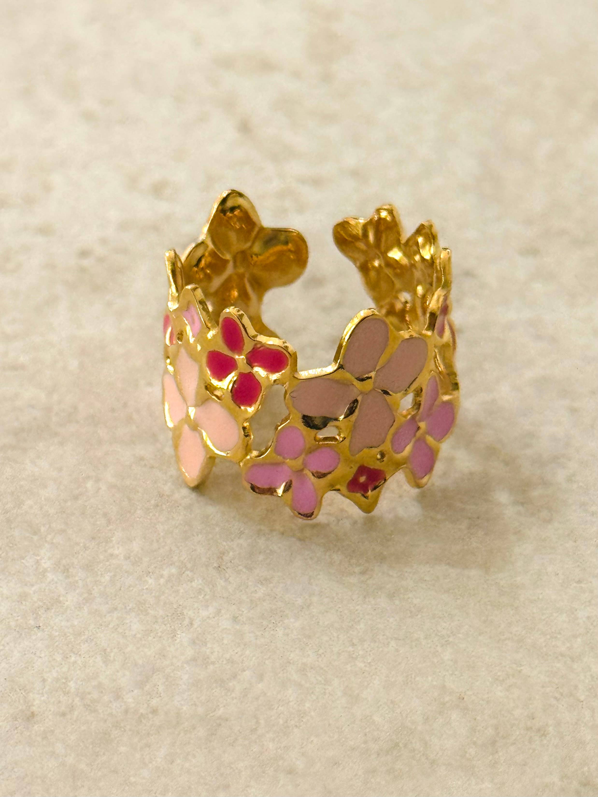 Anillo Hawai Rosa. Acero inoxidable
