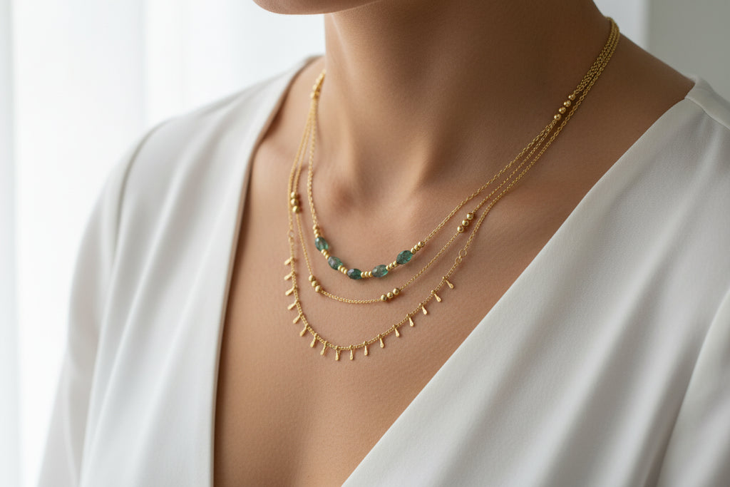 Collar Cristina. Acero inoxidable y turquesa africana