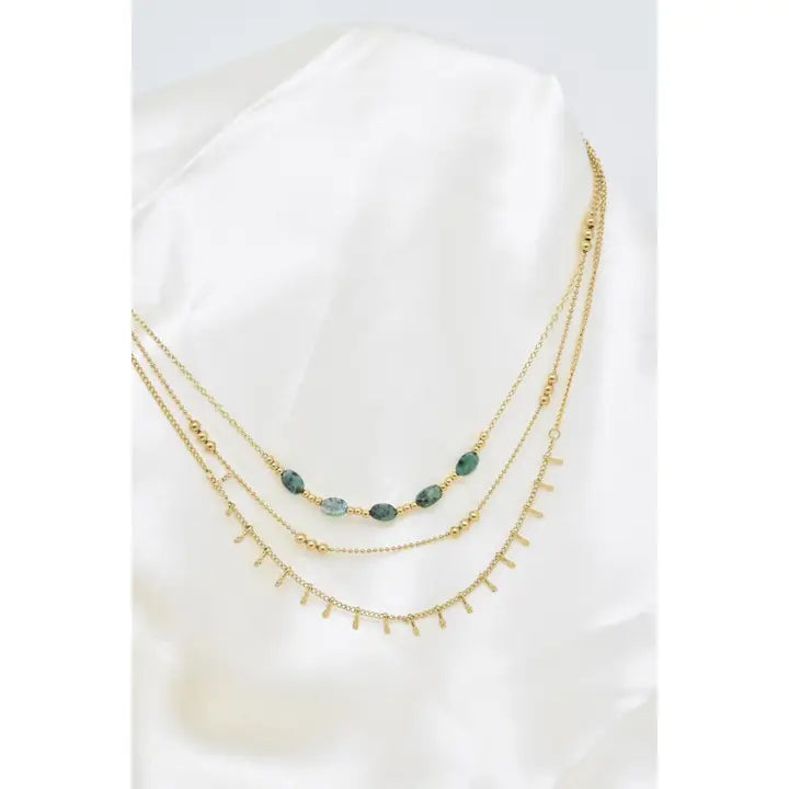 Collar Cristina. Acero inoxidable y turquesa africana