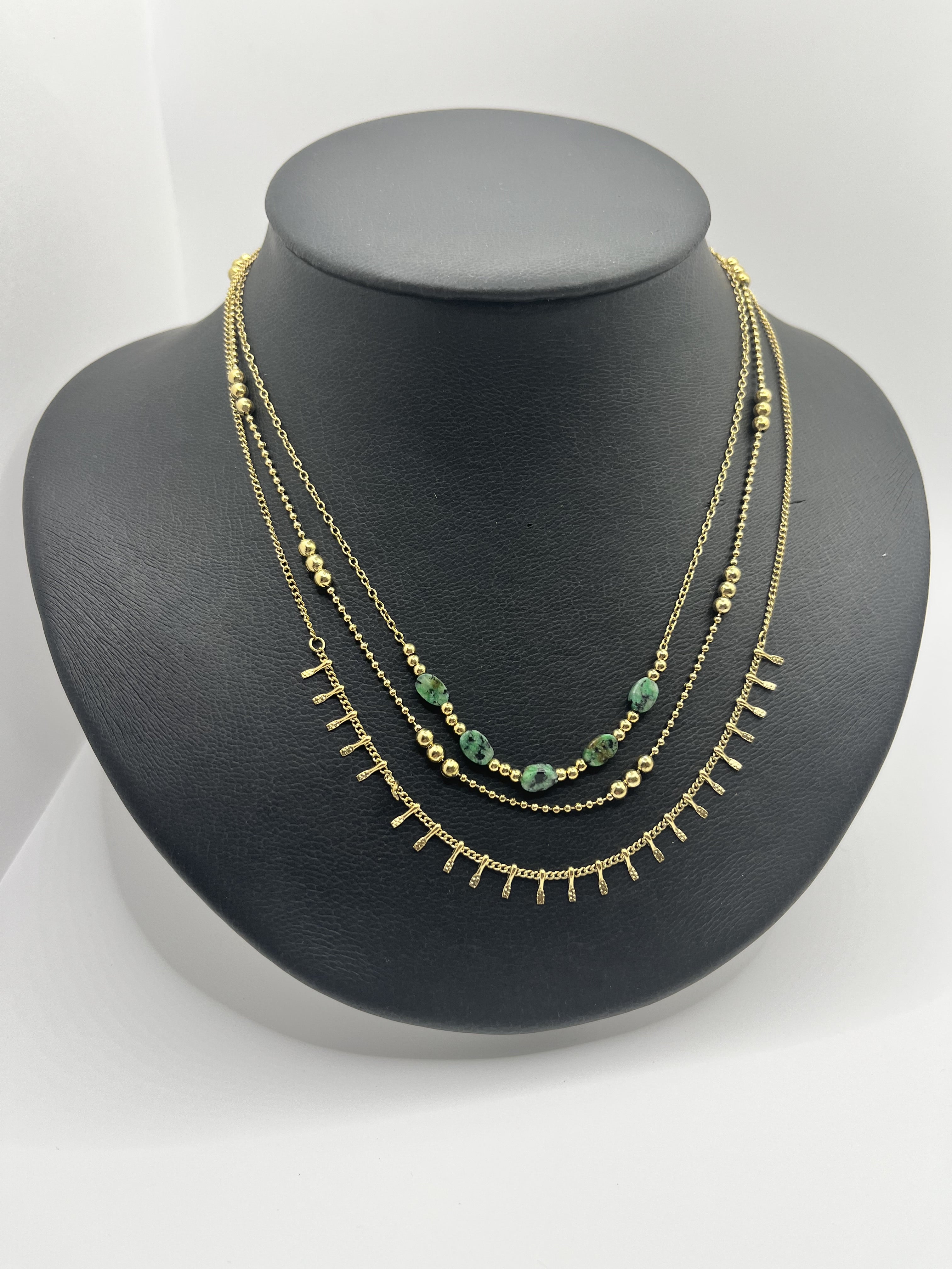 Collar Cristina. Acero inoxidable y turquesa africana