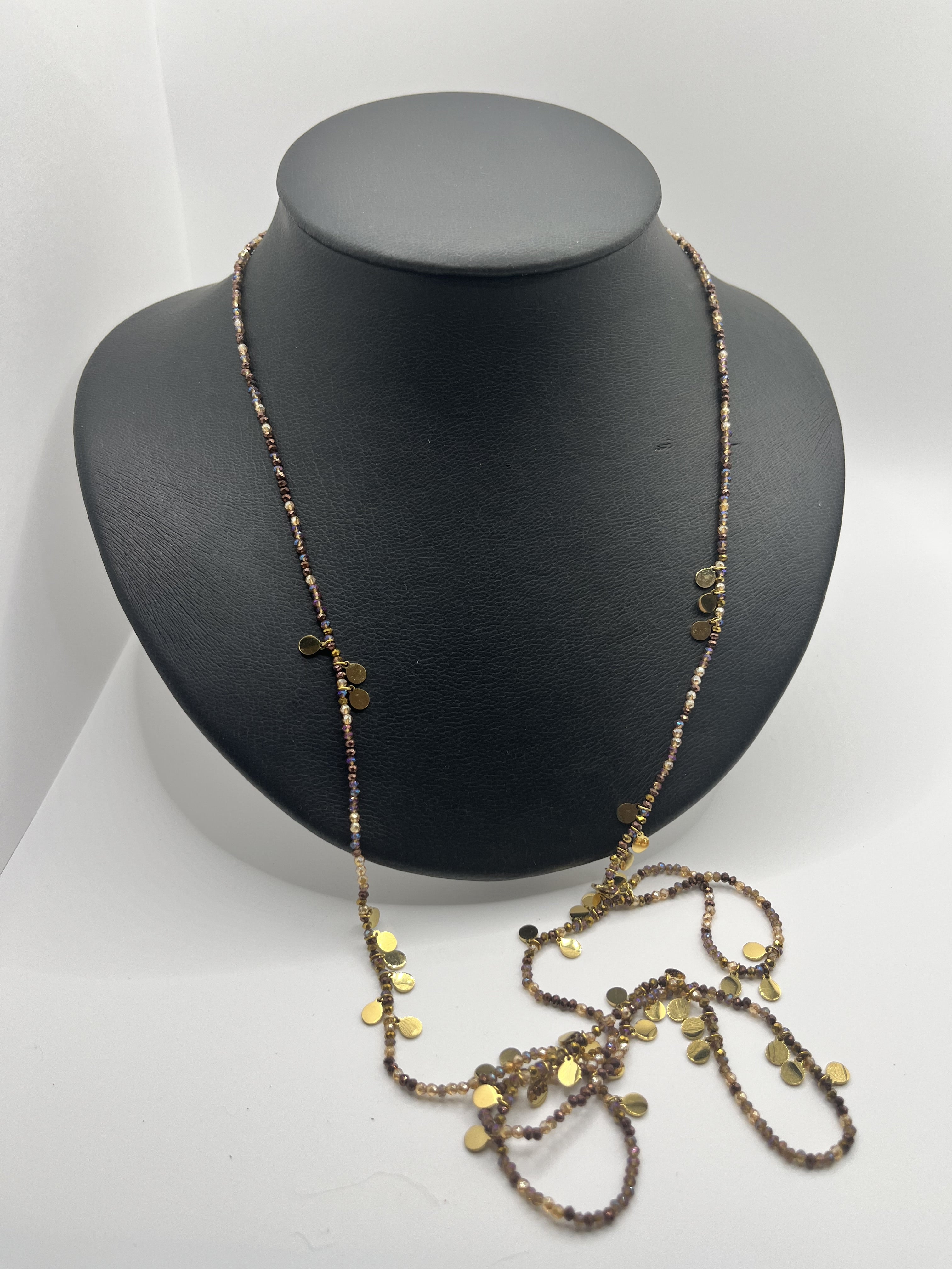 Collar Rosa. Acero inoxidable y cristales