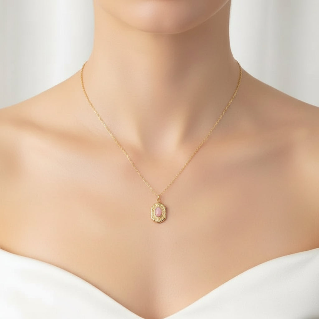 Collar Victoria. Acero inoxidable y piedra