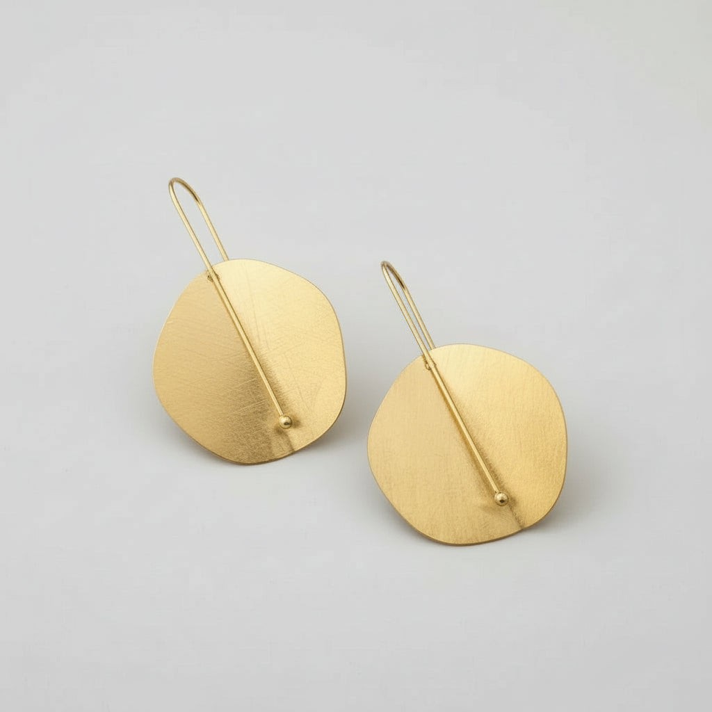 Pendientes Círculo. Acero inoxidable chapado en oro 14K