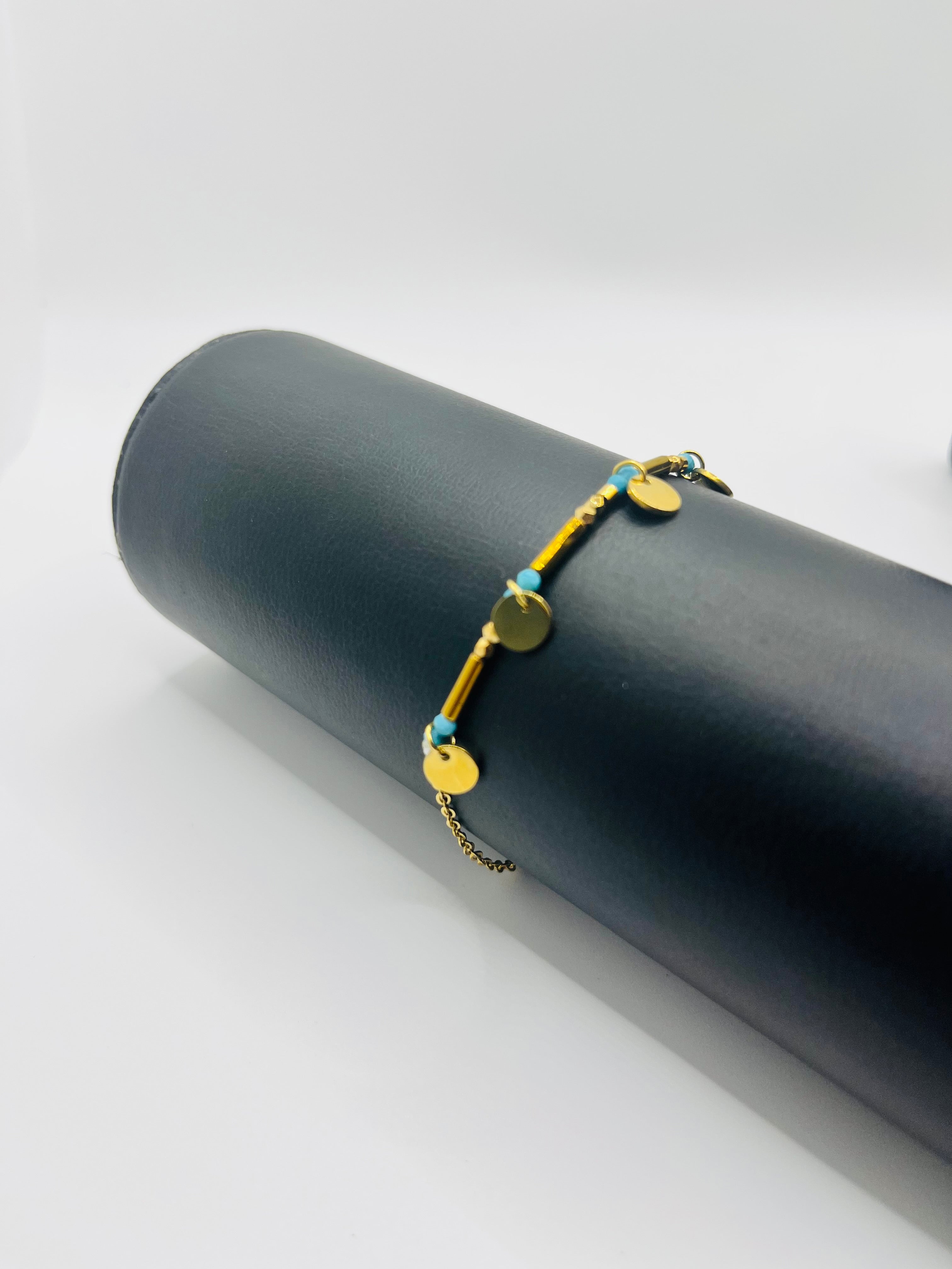 Pulsera Lola. Acero y amazonita