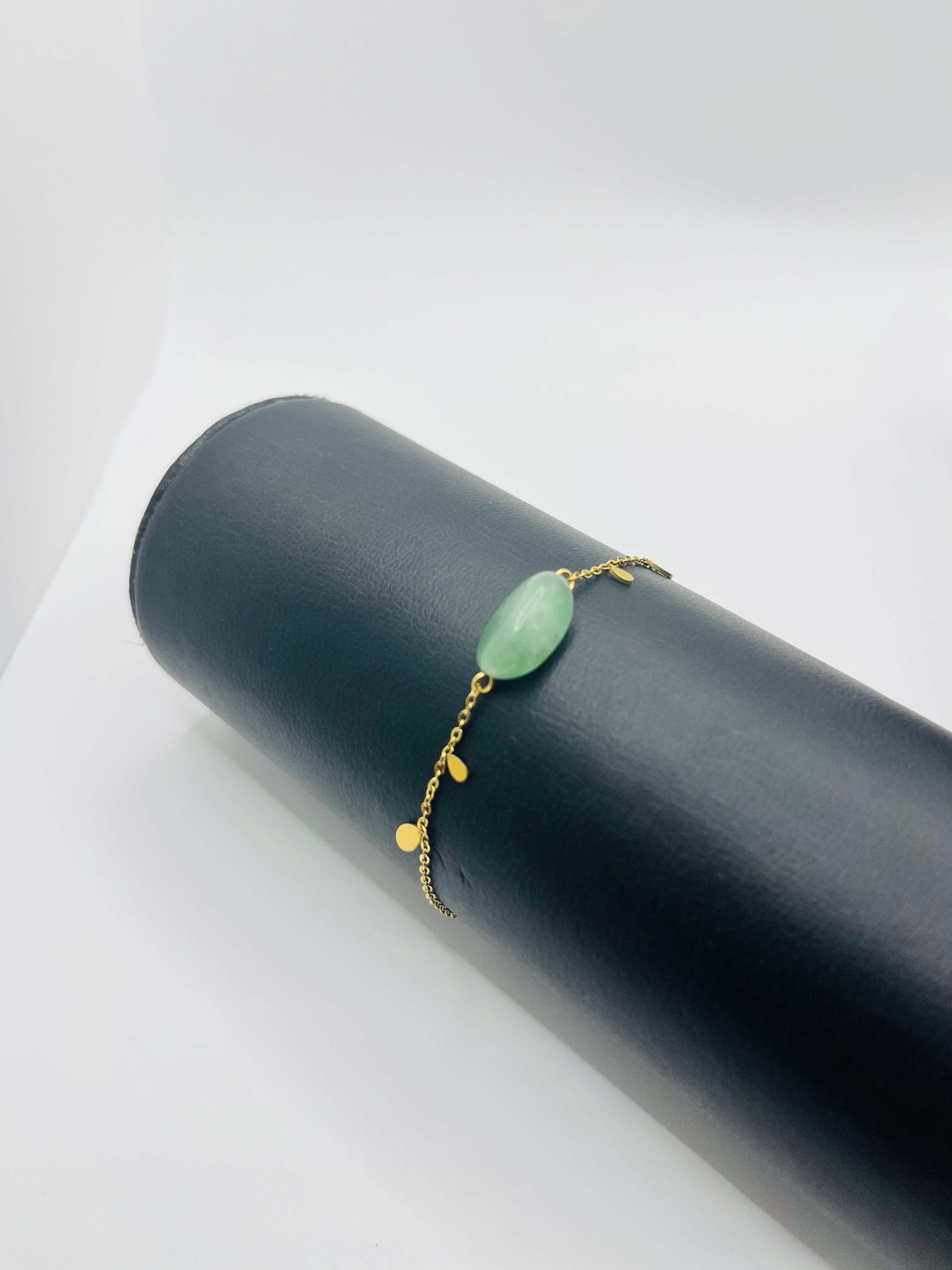 Pulsera Mar. Acero inoxidable y amazonita