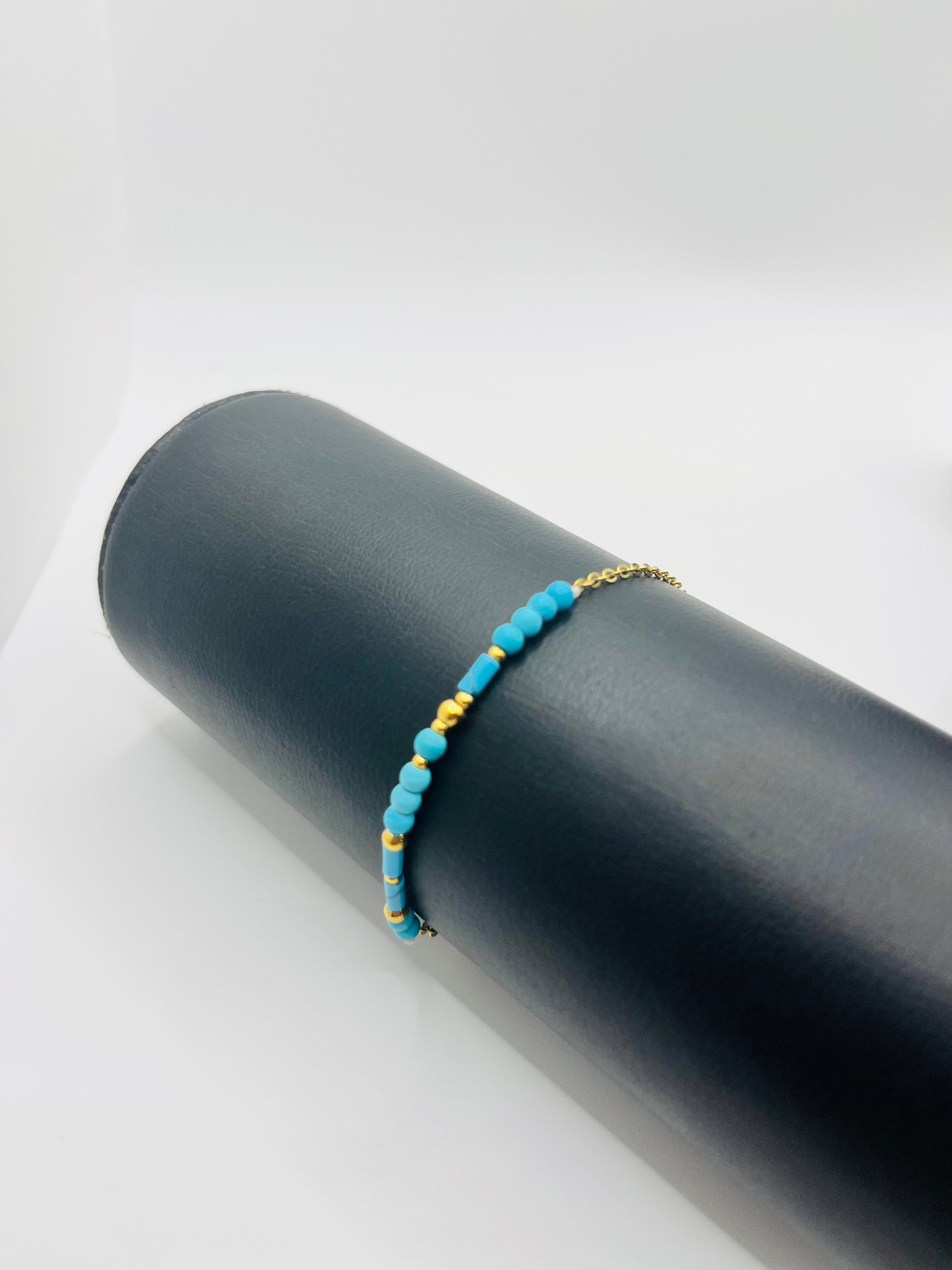 Pulsera Paz. Acero inoxidable y amazonita