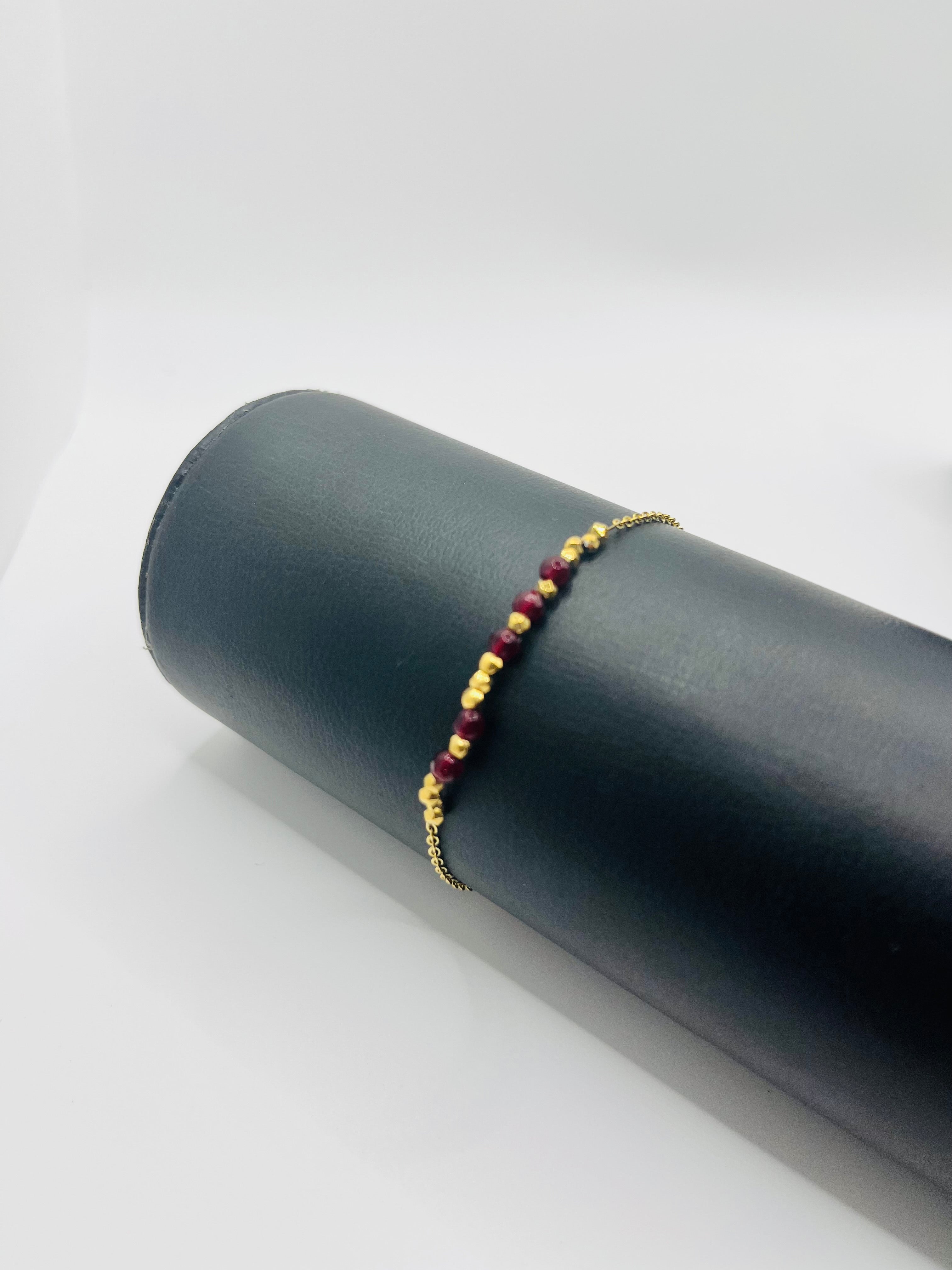 Pulsera Rubí. Acero inoxidable y cristales