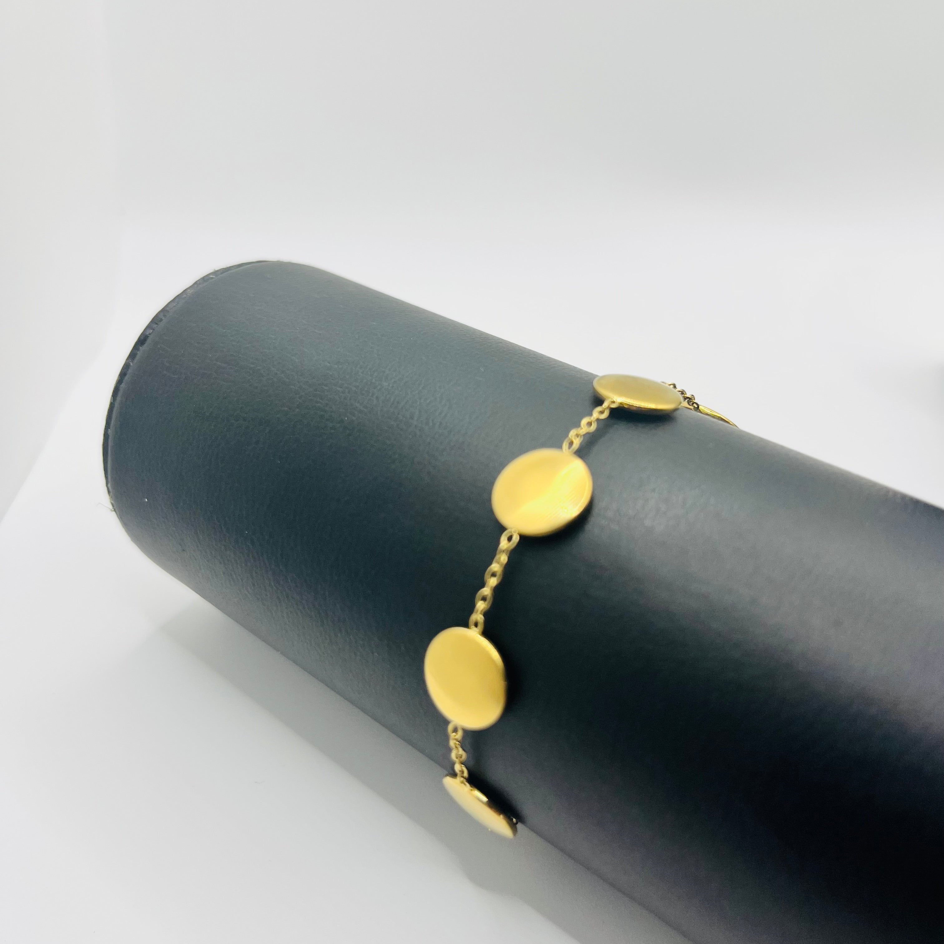 Pulsera Esfera. Acero inoxidable chapado en oro 14K