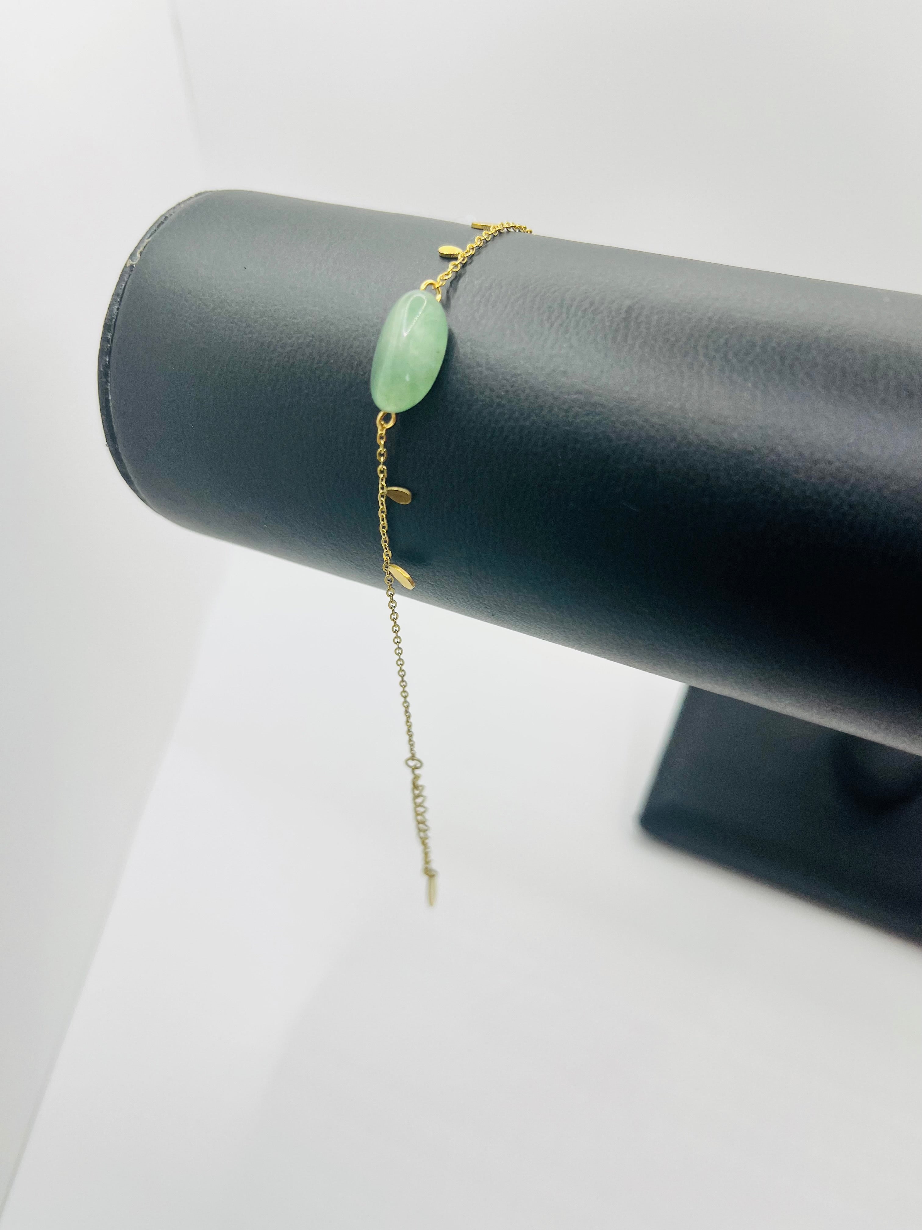 Pulsera Mar. Acero inoxidable y amazonita