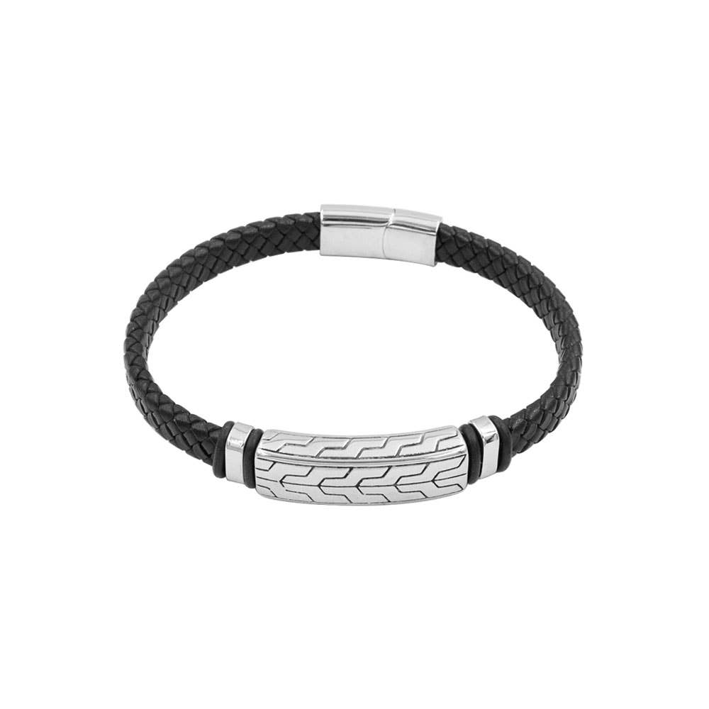 Pulsera Matt. Cuero y acero inoxidable