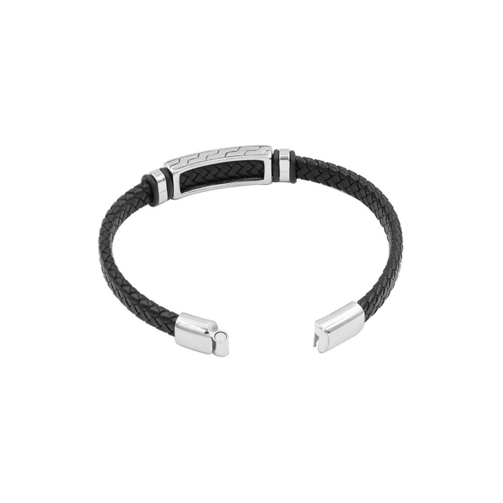 Pulsera Matt. Cuero y acero inoxidable