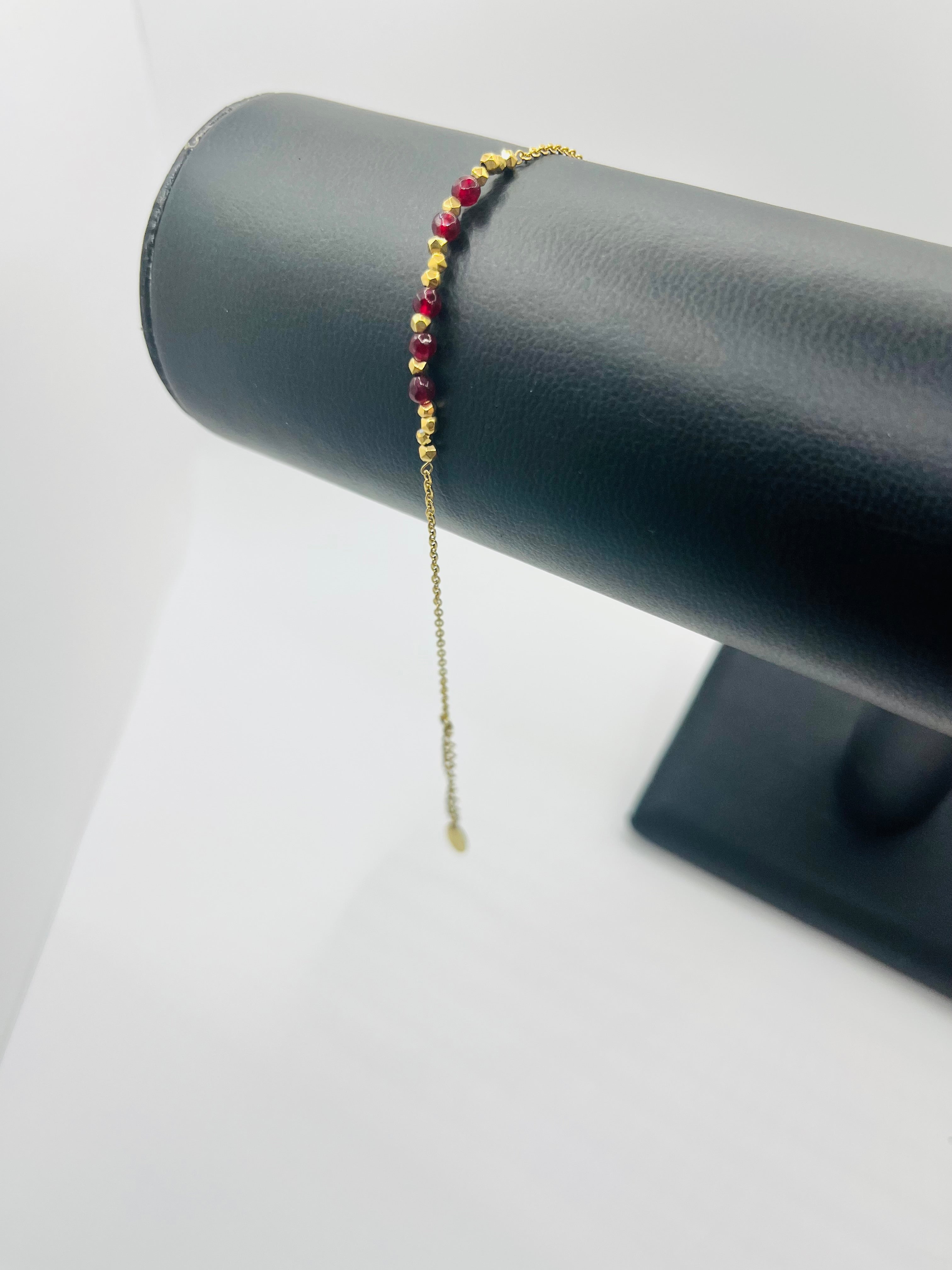 Pulsera Rubí. Acero inoxidable y cristales