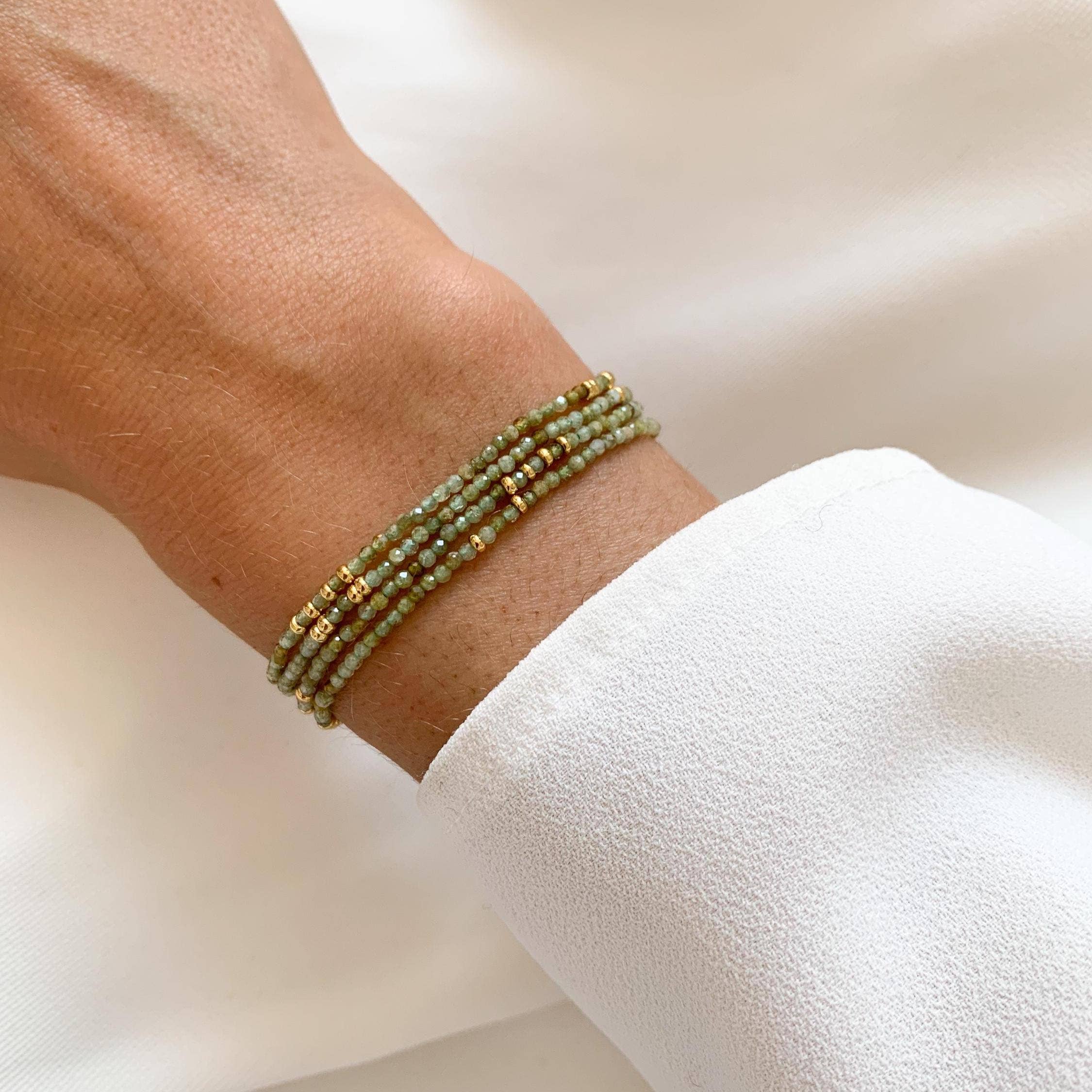 Pulsera Tsavorita. Piedra natural tsavorita