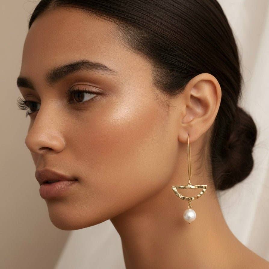 Pendientes Thalassa. Acero inoxidable chapado en oro de 18K.