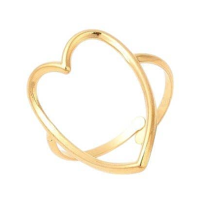 Anillo Corazón. Acero inoxidable chapado en oro de 18K